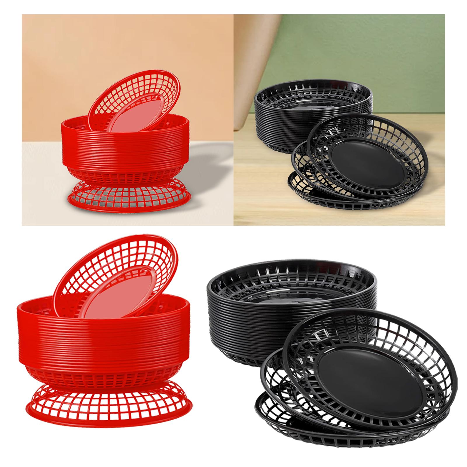 24 Stuks Fast Food Manden Retro Klassieke Voedsel Dienblad Platters Opslag Mand Bakken Voor Nachos Party Restaurants Thuis Arts