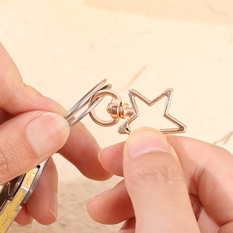 Llavero con forma de estrella, ganchos con cierre de langosta, Clips de gatillo, hebillas para hacer joyería DIY, llaveros de rotación dorados y plateados, accesorios