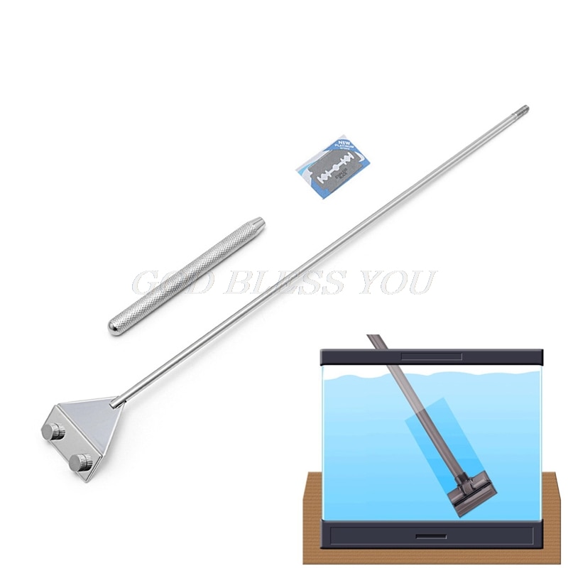 Aquarium Glass Fish Tank Stainless Steel Coralline Algae Scraper Blade Cleaner