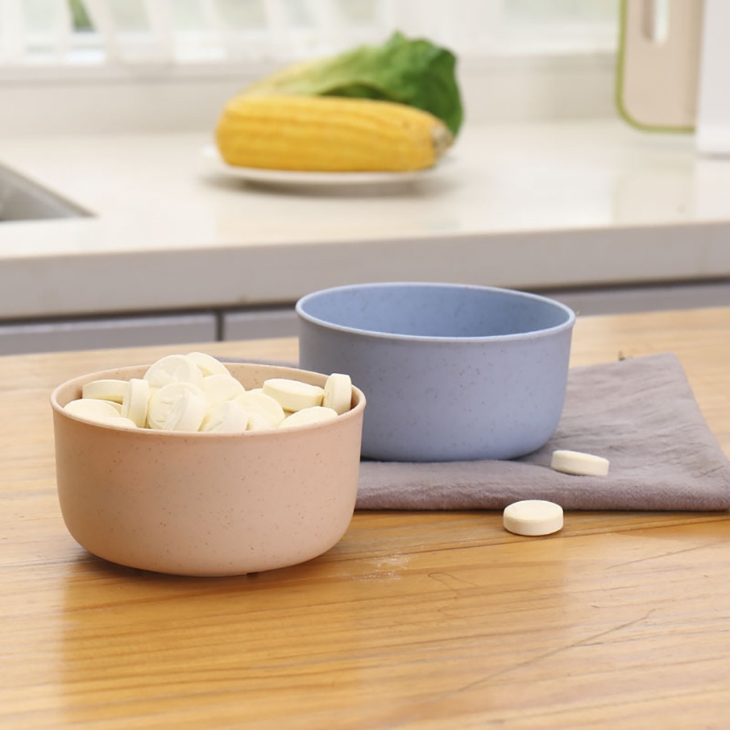 Wheat Straw Plastic Salad Bowl Home Children Needles Rice Soap Small Bowls Tableware Kitchen Sauce Salt Snack Plate Container