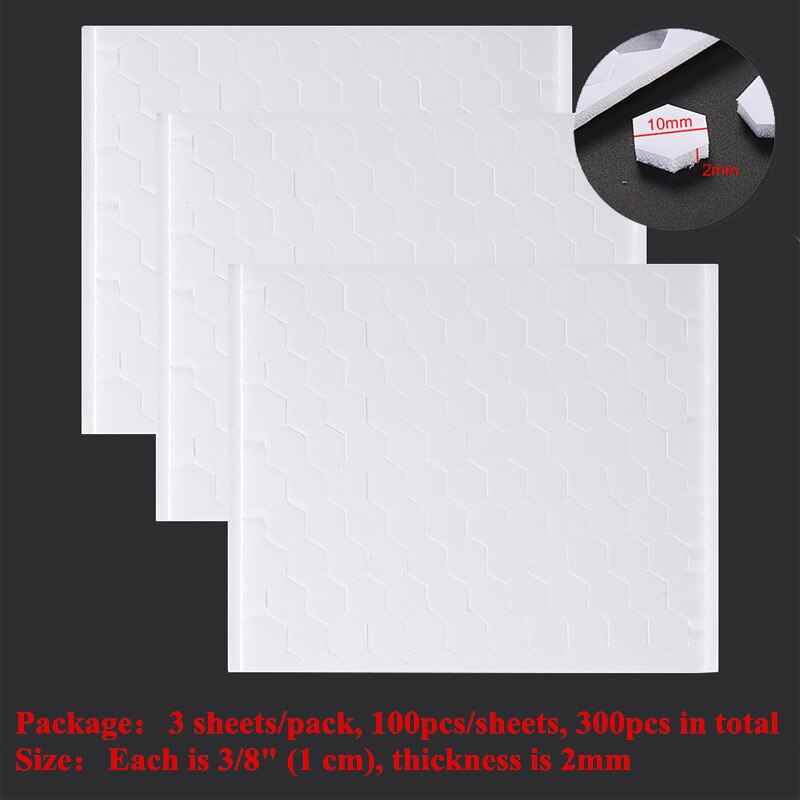 3PCS 3D Double-sided Foam Dots Hexagon Foam Strips Adhesives for DIY Shaker Card Making Scrapbooking Craft Supplies: TT219