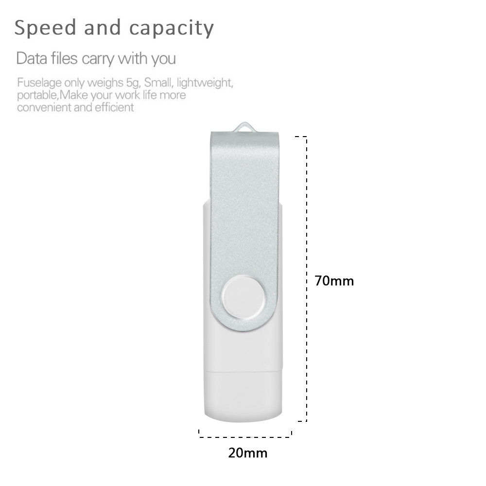 Type-C USB 3.0 High speed flash drive 2 IN 1 360° Rotate Freely Pen Drive 128GB/64GB/32GB/16GB Multi-format Compatible U Disk
