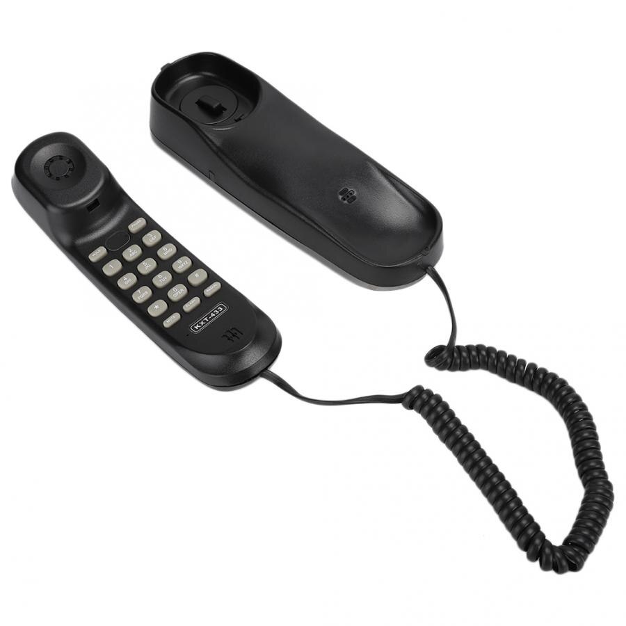 Fixed Landline Smart Telephone Portable KXT-433 Mini Phone English Foreign Trade Hanging Telephone Push Button Phone Black