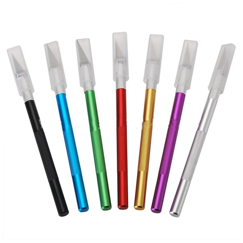 Non-Slip Metal Scalpel Knife Tools Kit Cutter Engraving Craft knives+5pcs Blades Mobile Phone PCB DIY Repair