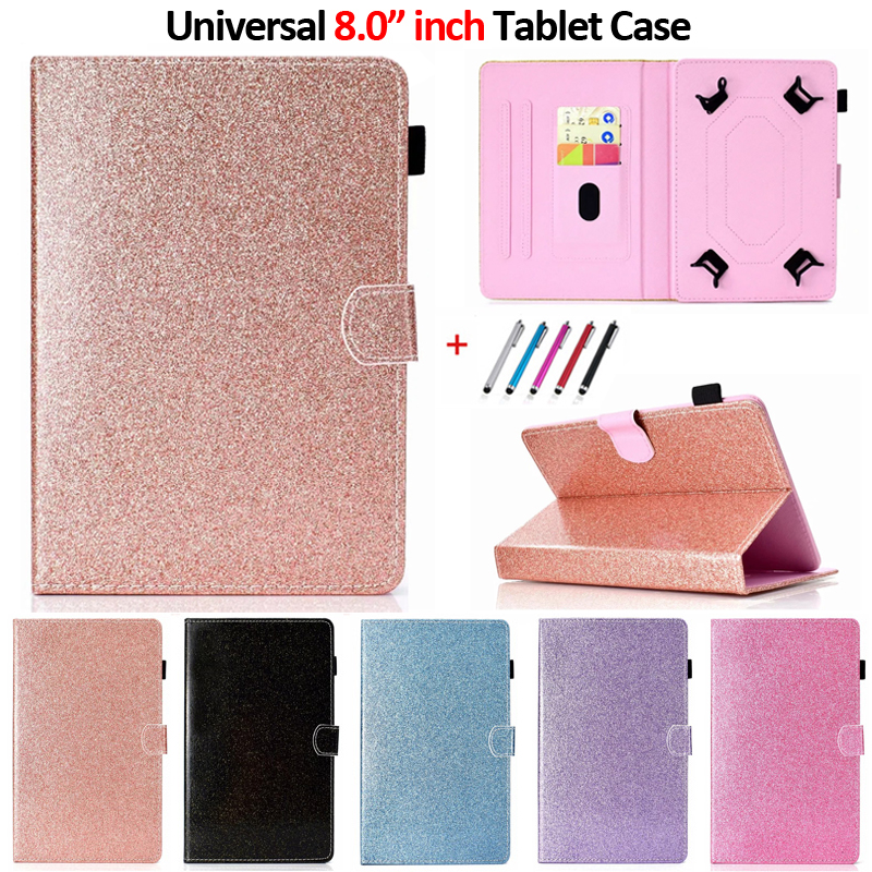 Coque universelle à paillettes pour Samsung Galaxy Tab A 8, pouces, pour Huawei Mediapad M5 Lite, 8: Random