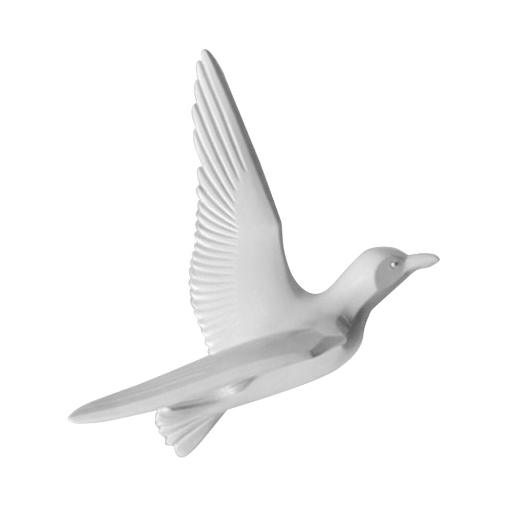 Décorations murales de la mouette en résine | 5 Styles disponibles, chambre à coucher, décoration murale de la maison: C White