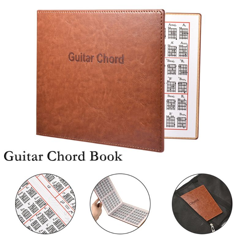 Guitar Chord Book PU Leather 6 String Tablature Guitarra Finger Exercise Sheet