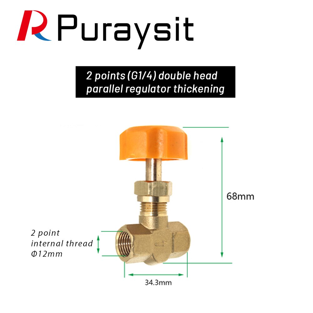 Brass Regulator Miniature Flow Control Valve 1 point 2 point Needle valve 8.5mm 10mm oil valve Corrosion Resistance Acid: Blue