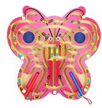 Bacchetta magnetica Wiggles e Vermi Marmi Labirinto Di Legno Labirinto Animale Educativi Per Bambini Genitorialità Gioco di Famiglia Giocattoli: 003Maze