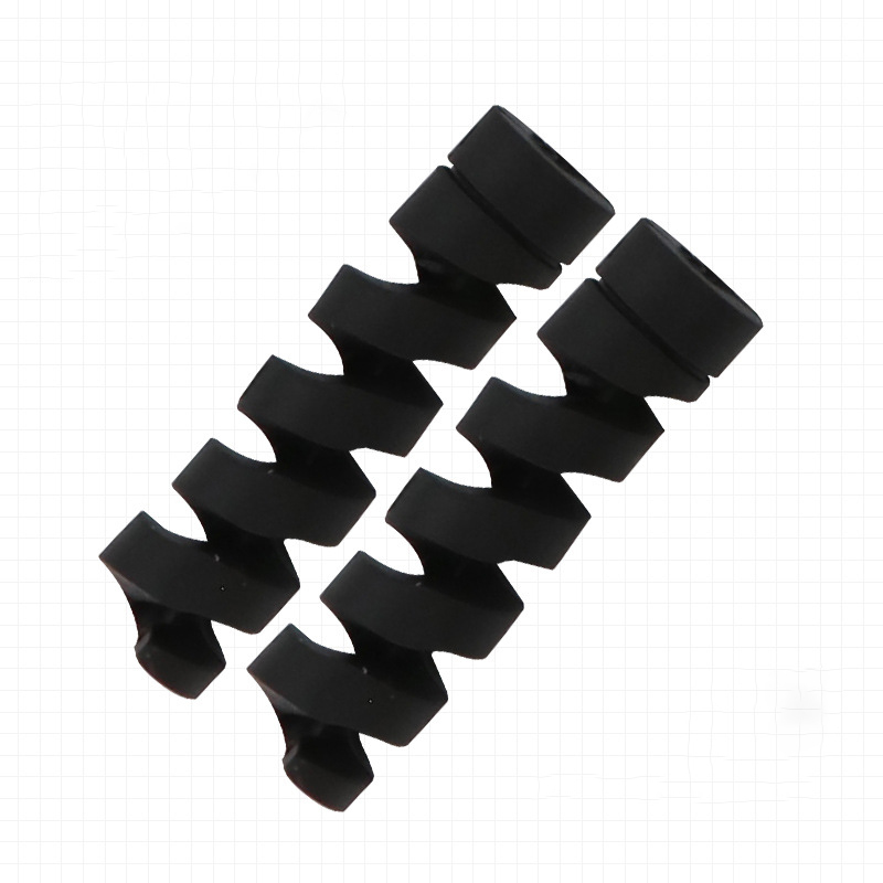 Flexible Spiral Charging Cable Protector Wire Cord Organizer Silicone Tube Charger Saver for iPhone iPad MacBook USB Cell Phones: black