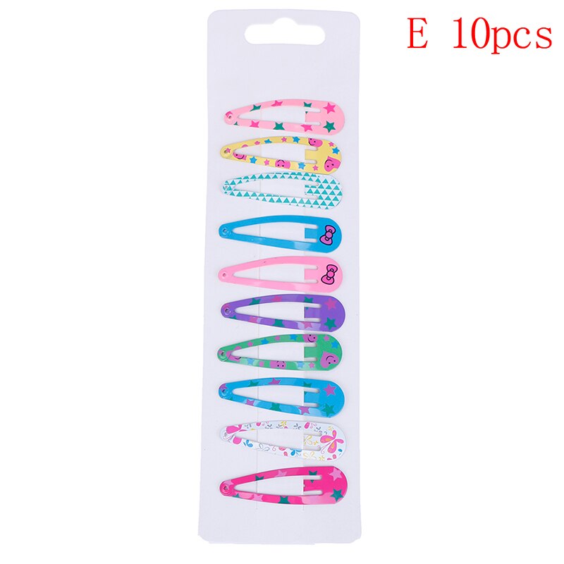 10 PCS Cartoon Hart Soort Meisjes Haarspelden Haar Clip Kinderen Hoofddeksels Kinderen Accessoires Baby BB Clips: E