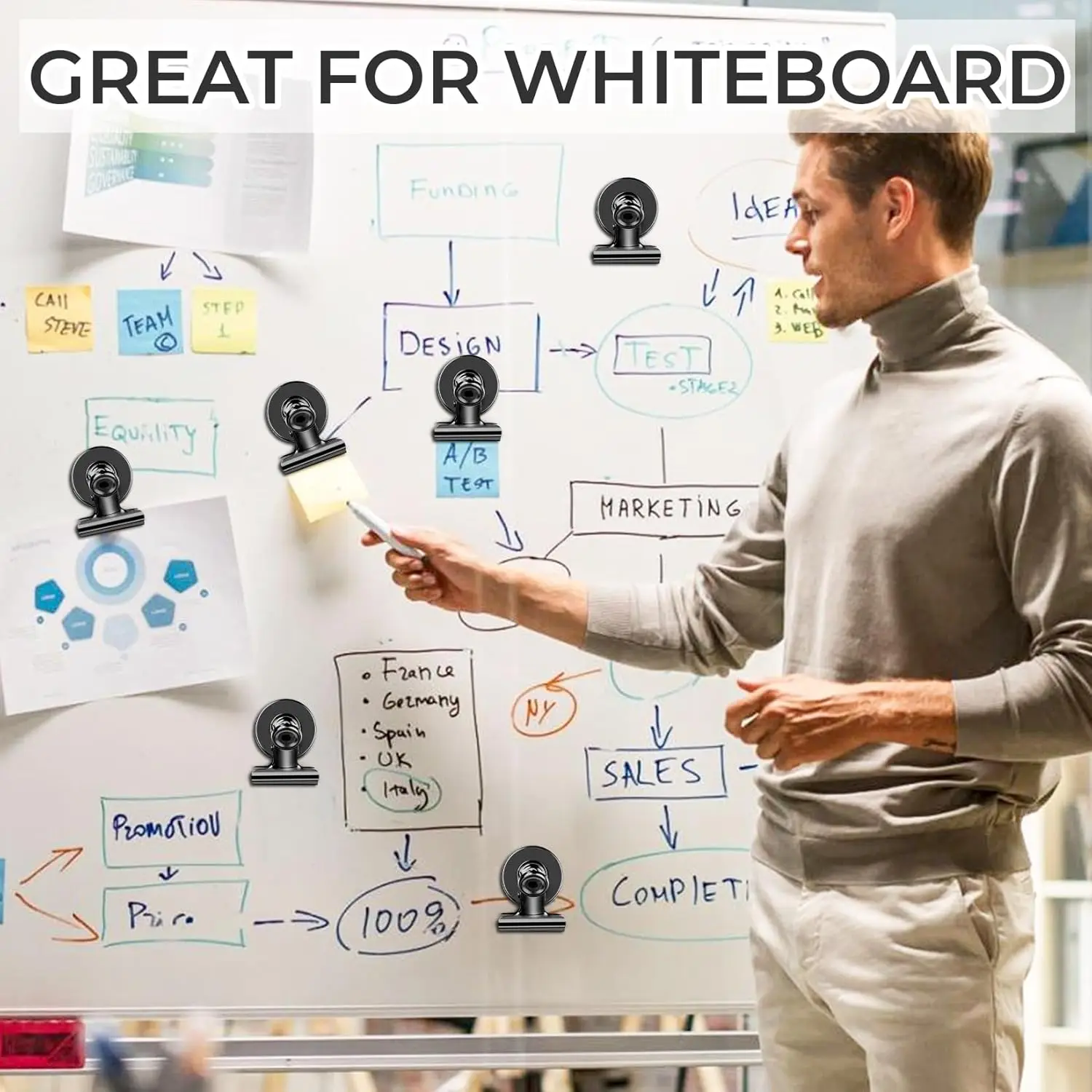 20-50Pcs Fridge Refrigerator Magnets Strong Magnetic Clips for Whiteboard Office Locker Photo Displays Heavy Duty Magnetic Clips