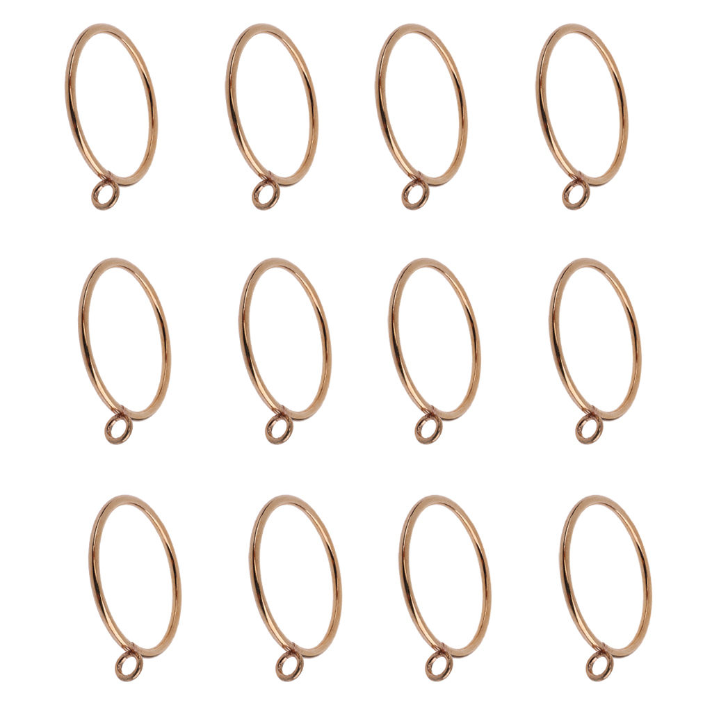 12 st rostsäker metall gardin draper stång ring ögle ring för 55mm diameter stolpar: Guld-