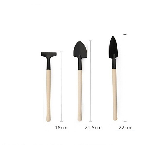 Mini Plant Garden Tools Wooden Handle Gardening Shovel Rake Spade Outdoor Bonsai Tools Handmade Planting Flower Garden Hand Tool