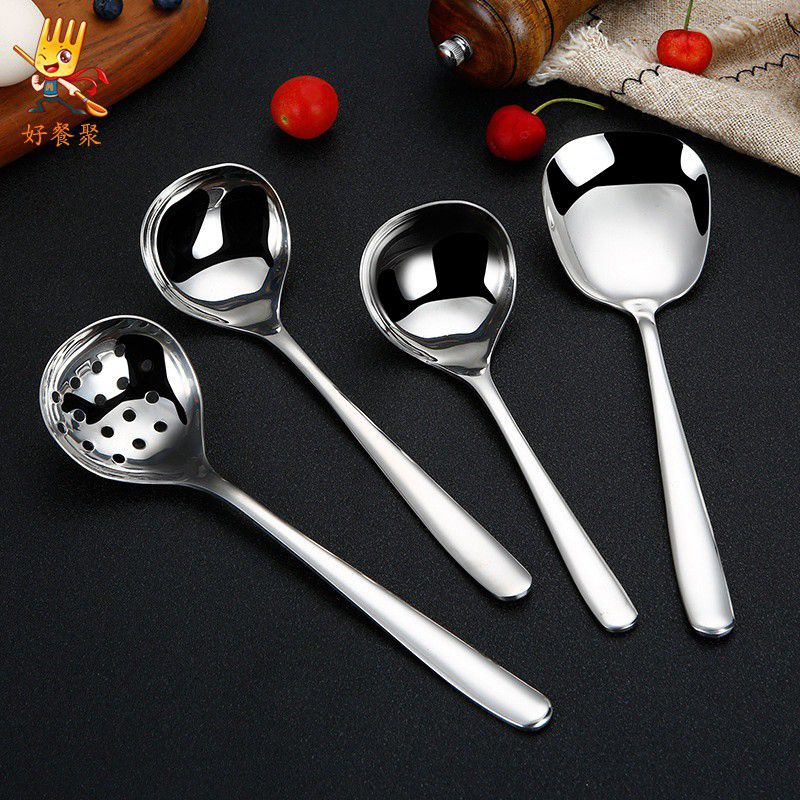 Keuken 304 Rvs Servies Kruiden Lepel Hotel Multifunctionele Soep Servies Lepel Grote Hoofd Verdiepen Pot: Default Title