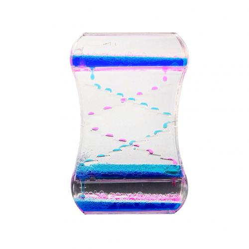 Anti stress fidget leksak tvåfärgad oljestege flytande vatten sensorisk lugnande rörelsestimer antistress lindra ångestleksak: Blå rosa