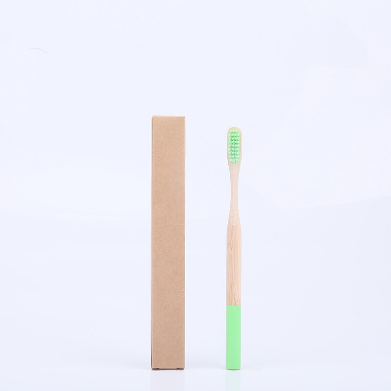 1Pcs Regenboog Bamboe Tandenborstel Milieuvriendelijke Koolstofarme Reizen Ronde Handvat Zachte Haren Voor Volwassen Houten Tandenborstel 17 Kleuren: 94