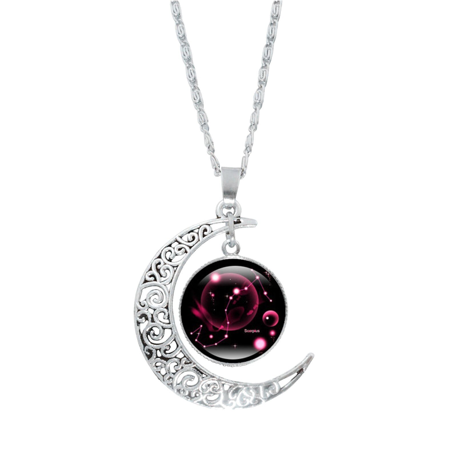 12 costellazione luna collana catena donna strass di lusso girocollo gioielli moda ciondolo regali signore eleganti: J