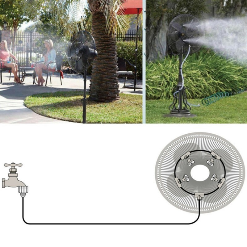 Outdoor Mist Fan Cooling System Cool Mister Kit 4m For Patio Garden Greenhouse Irrigation Humidifier Irrigation System Spray.