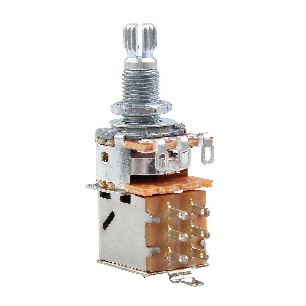 A500K B500K A250K B250K Push Pull Control Pot Potentiometer for Electric Guitar/Bass Volume Push Pull Control Pot Potentiometer: Yellow