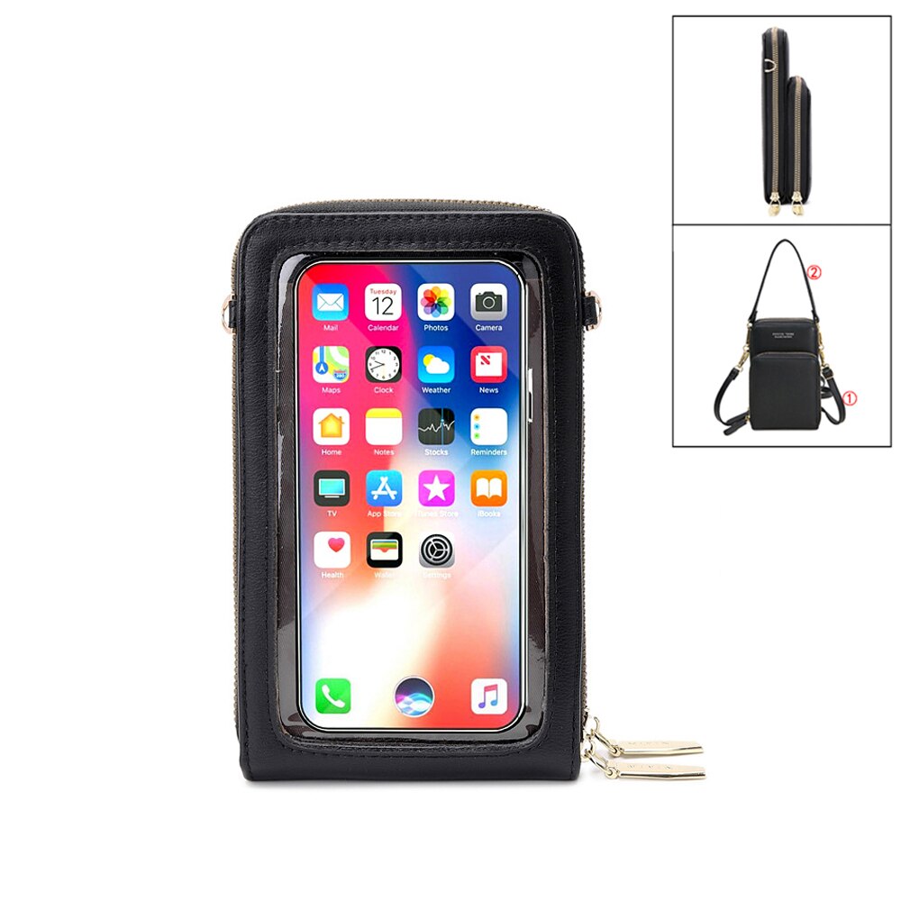 Bandoleras de piel sintética para mujer, de gran capacidad bolso cruzado, multifuncional, para teléfono