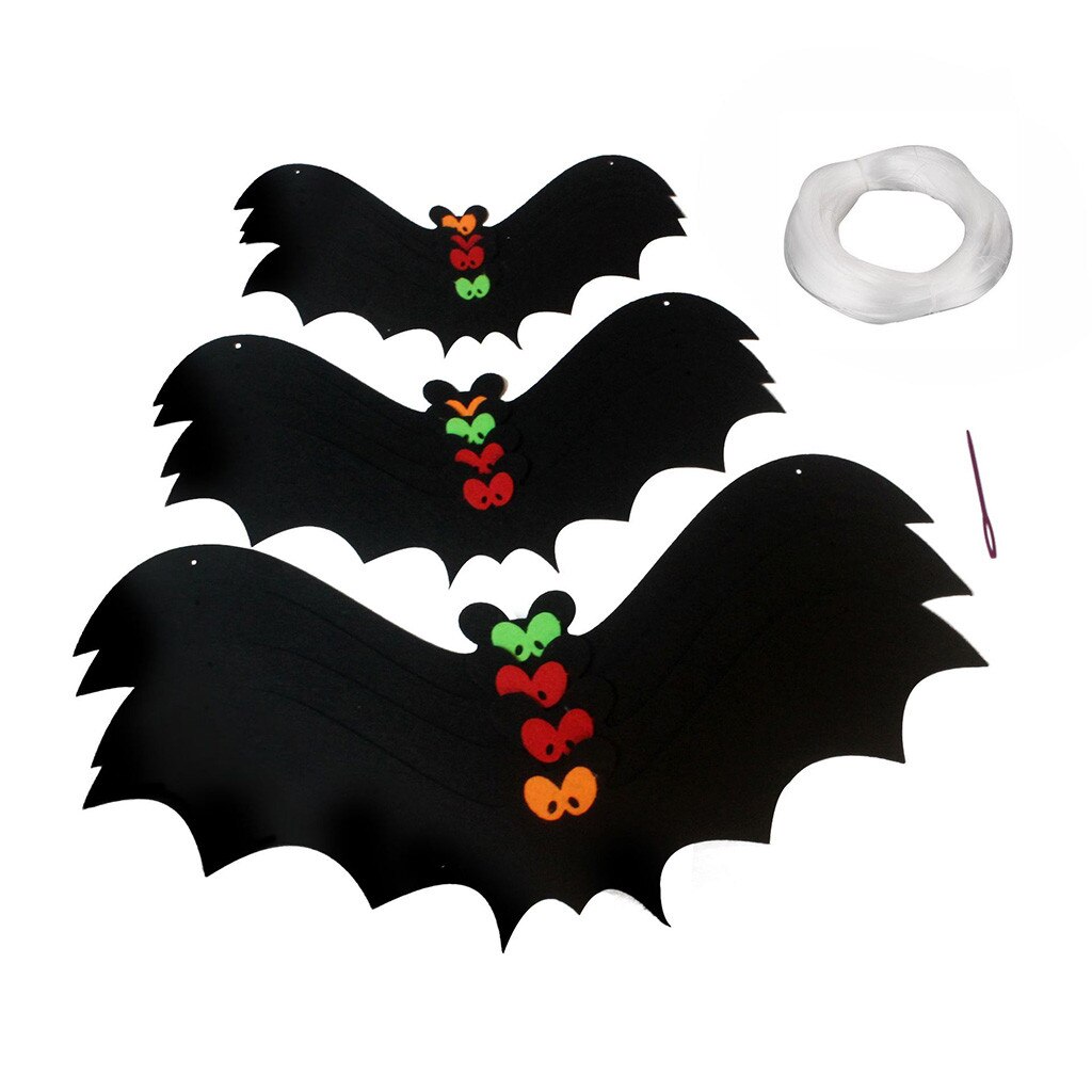 12Pc/set Halloween Decoration 3D Black PVC Bat Halloween Party DIY Decor Wall Sticker Bar Room Halloween Party Scary Decos Props: Default Title