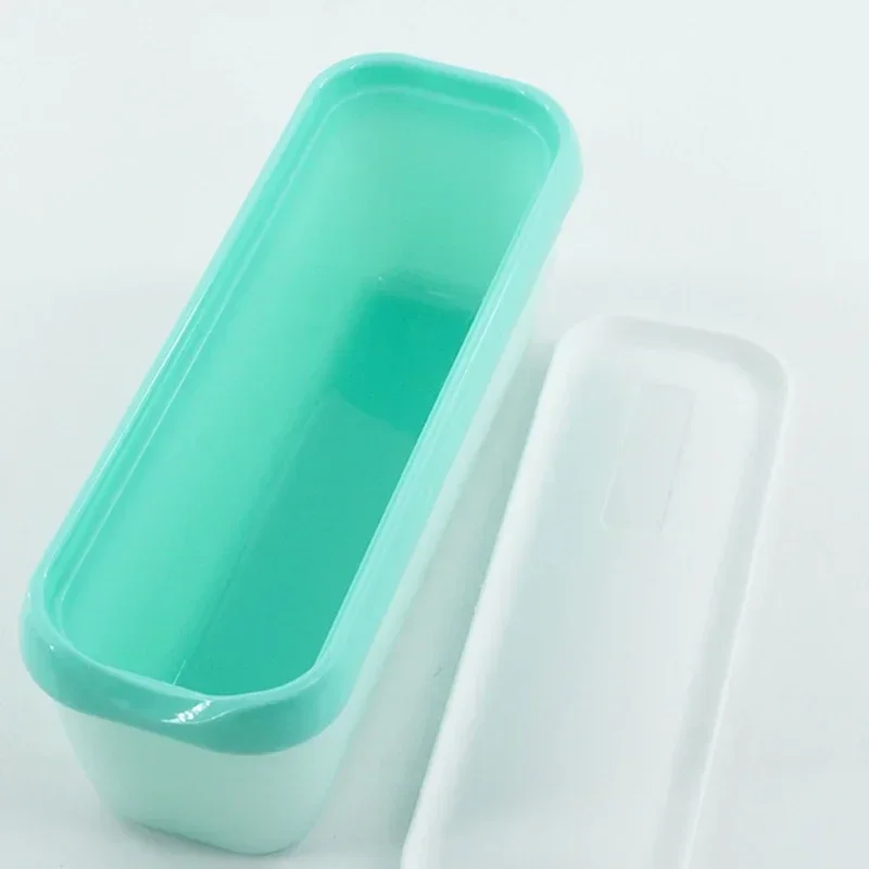 DIY Prostokątne pudełko robić przechowywania lodów Wielorazowy plastikowy pojemnik z pokrywką robić lodówki kuchennej Organizer robić zamrażarki domowej