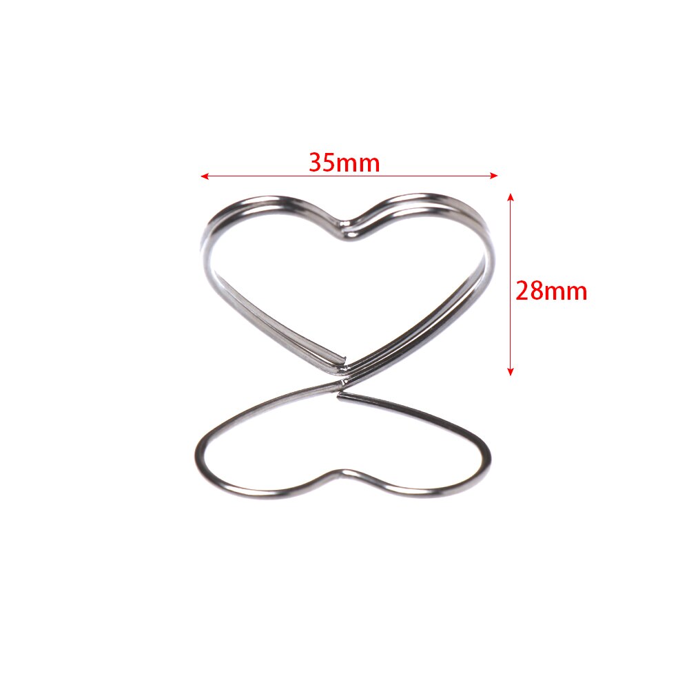 1pc metallisk hjerteform ringform stedskortklemmer stativ fotoclips bordnumre holder papirklemme skrivebordsindretning