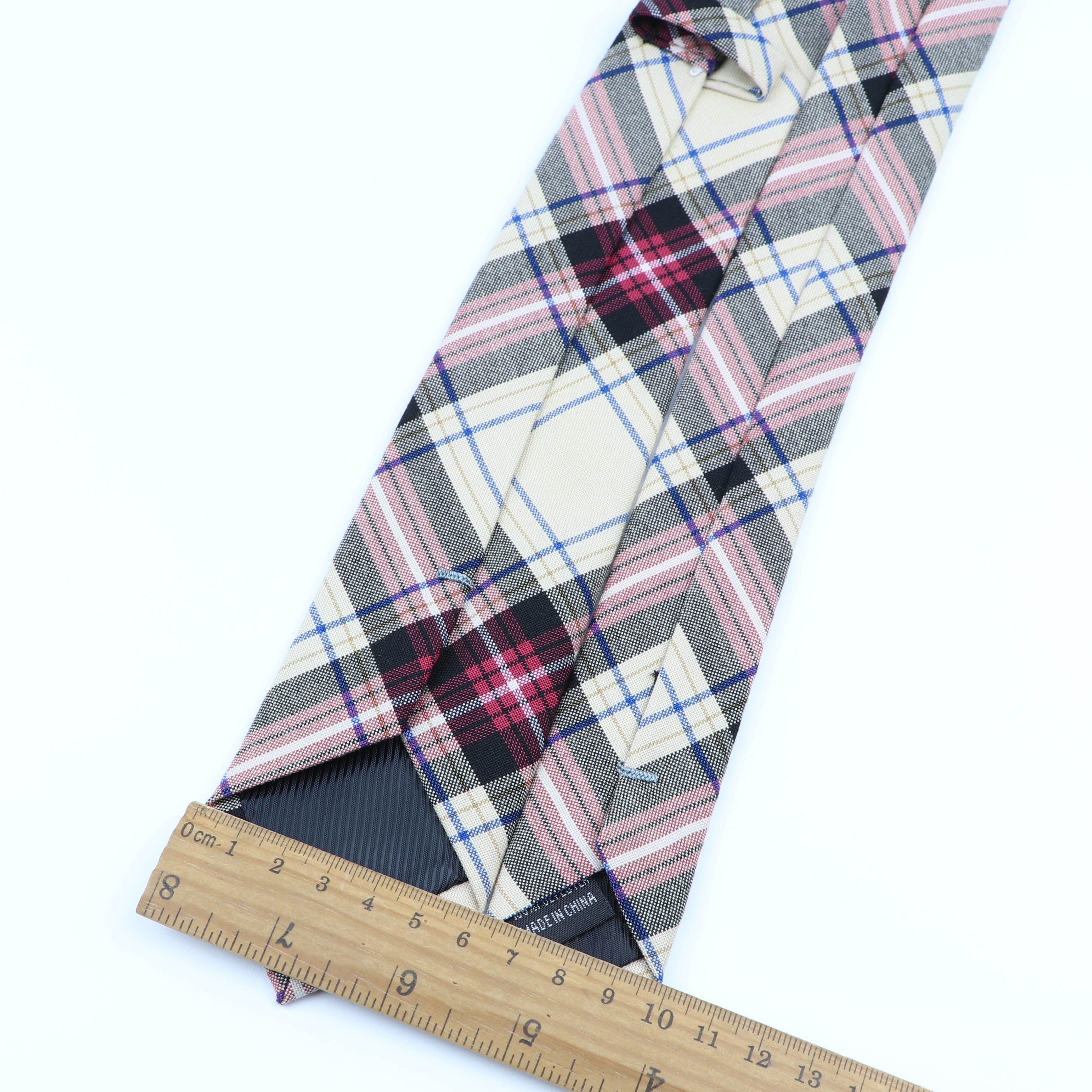 Slips klassisk herre plaid slips formelt slid jakkesæt sløjfer slips mandlige tr stof tynd slank farverig halsbånd