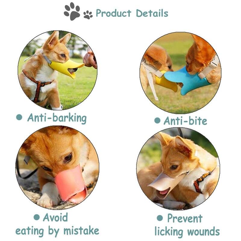 Hond Muilkorf Siliconen Leuke Eend Snuit Masker Voor Honden Anti Bite Stop Barking Kleine Grote Hond Mond Muilkorf Pet hond Accessoires