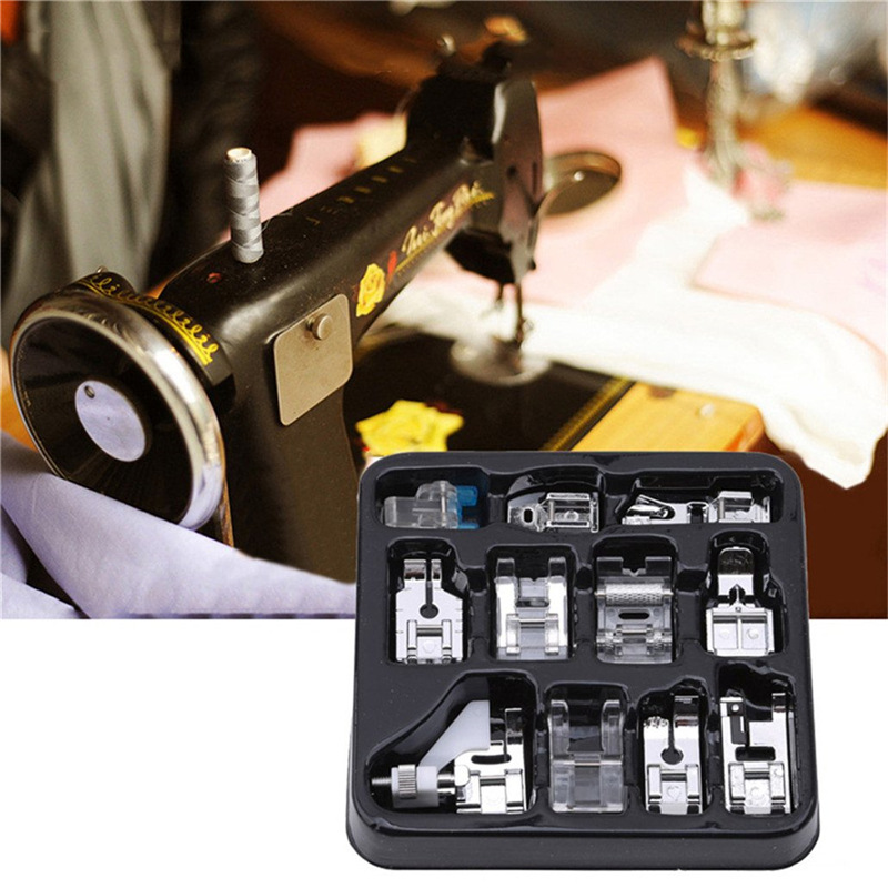 11pcs Sewing Machine Supplies Presser Foot Feet for Sewing Machines Feet Kit Set With Box For FHSM-505A