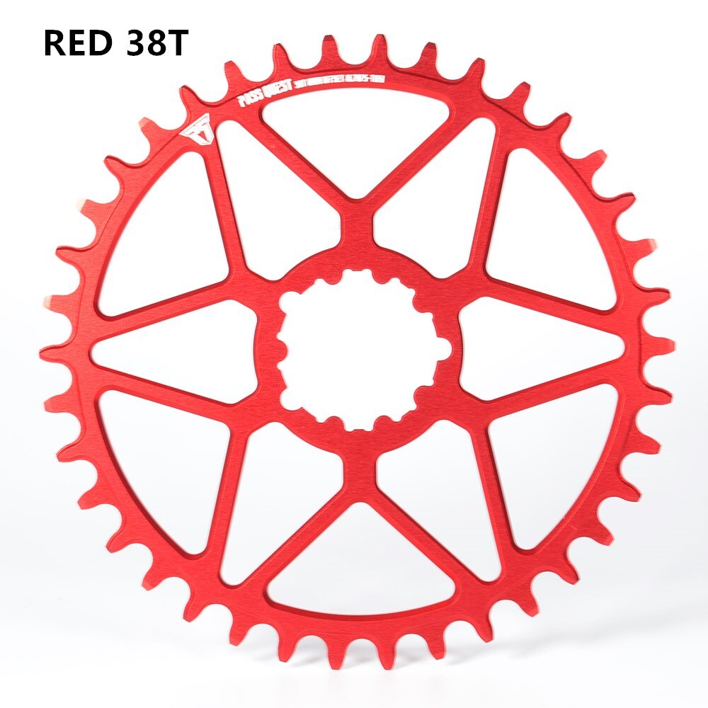 PASS QUEST SRAM gx xx1 eagle GXP round mountain bike narrow sprocket 30-44T bicycle bicycle sprocket 0mm offset crank 7075 alum: RED 38T