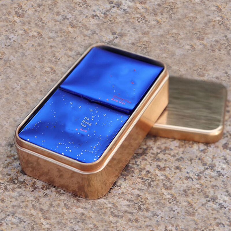 1PC Packaging Custom Food Grade Tin Can Black Metal Square Boxes Aluminum Tea Tin Box