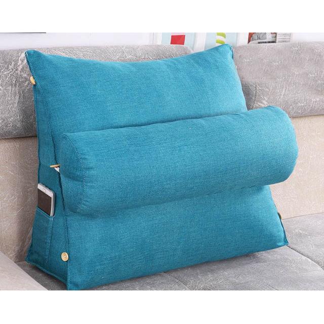 Cojín Lumbar para sofá, almohada de respaldo para cama, silla de oficina, soporte de cintura, tumbona, TV, lectura, decoración del hogar: dark blue A