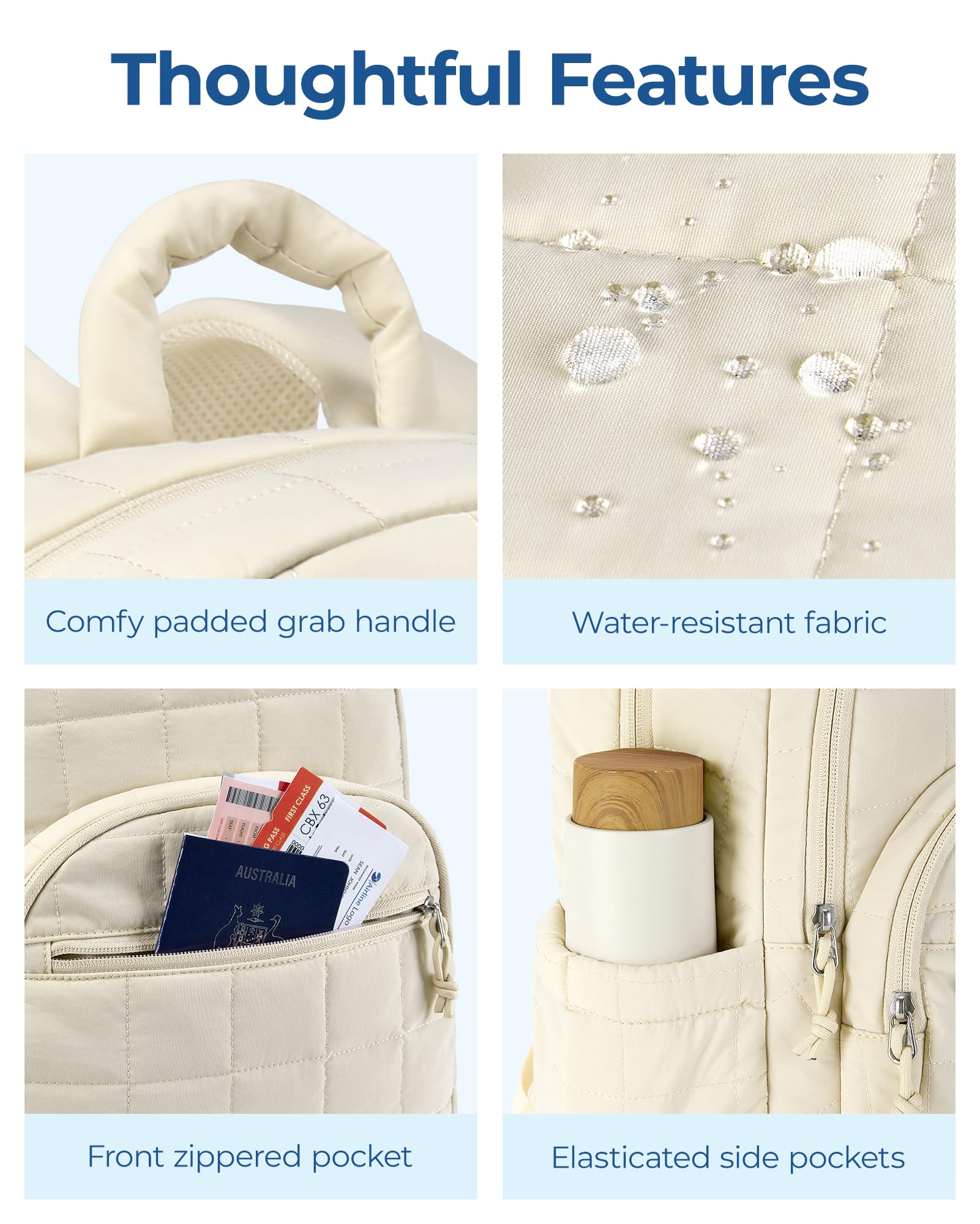 BAGSMART Damen-Rucksack, Schultasche für Mädchen, wasserdicht, großer College-Rucksack, Reiserucksäcke, Damen, Laptop, Büchertasche