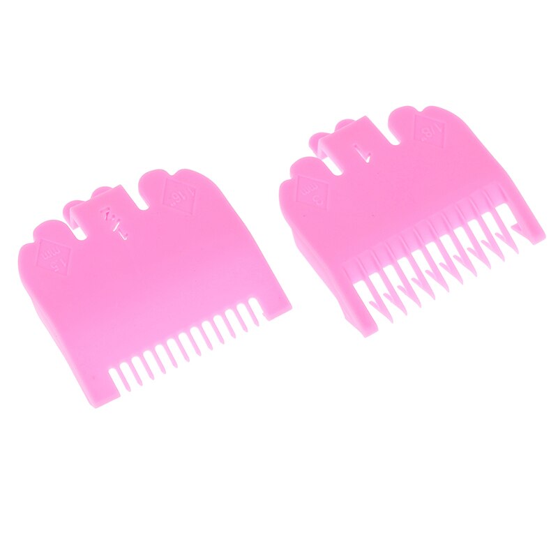 2 uds. Peine guía de corte herramienta de peluquería 1,5mm 3mm conjunto de Peine de límite para maquinilla eléctrica para cortar el pelo afeitadora: Rosa