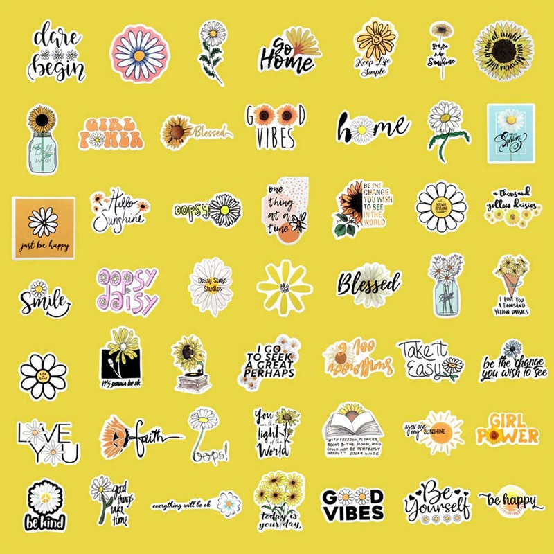 Inspirational Stickers for Hydro Flasks,50 PCS Motivational Stickers for Teens,Girls.Waterproof PVC Sticker for Laptop