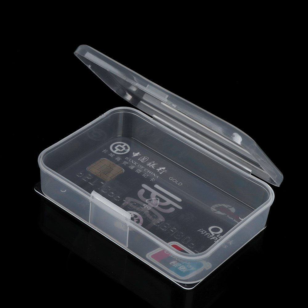 1/2Pcs Small Plastic Transparent With Lid Collection Credit Card Bank Card Container Case Storage Box