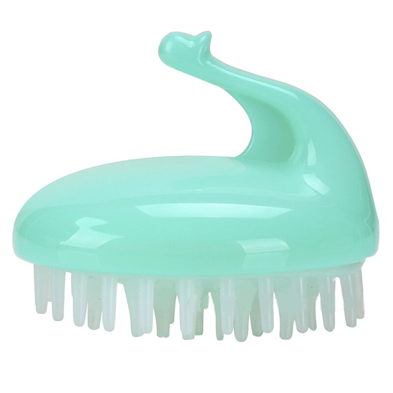 Handheld Kam Siliconen Hoofdhuid Massage Borstel Wassen Kam Mini Hoofd Meridiaan Massage Grove: green