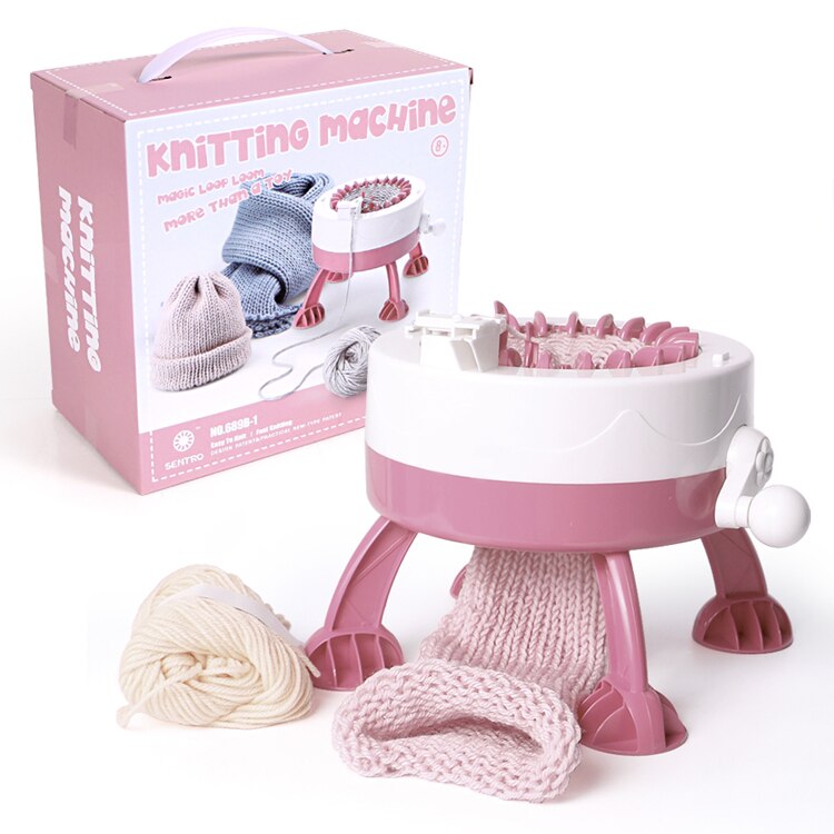 22 Needles DIY Knitting Machine Magic Loop Weaving Loom Weaving Scarf Sweater Hat Socks EducationalToy for Adults Kids: Pink