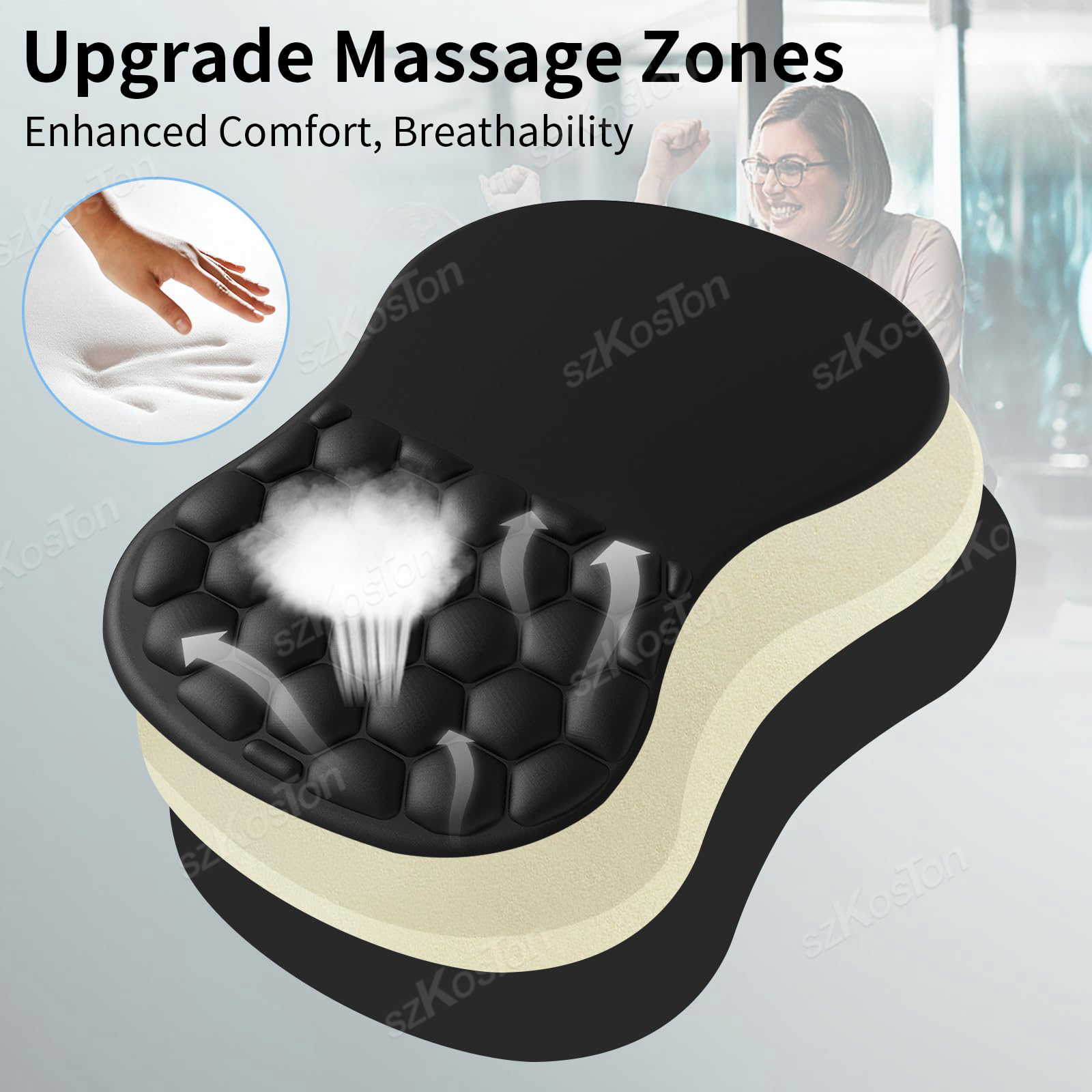 Mouse Pad with Wrist Rest Ergonomic Integrated Memory Foam Slope Massage Bulge Office Mouse Pad for Carpal tunnel Pain Relief