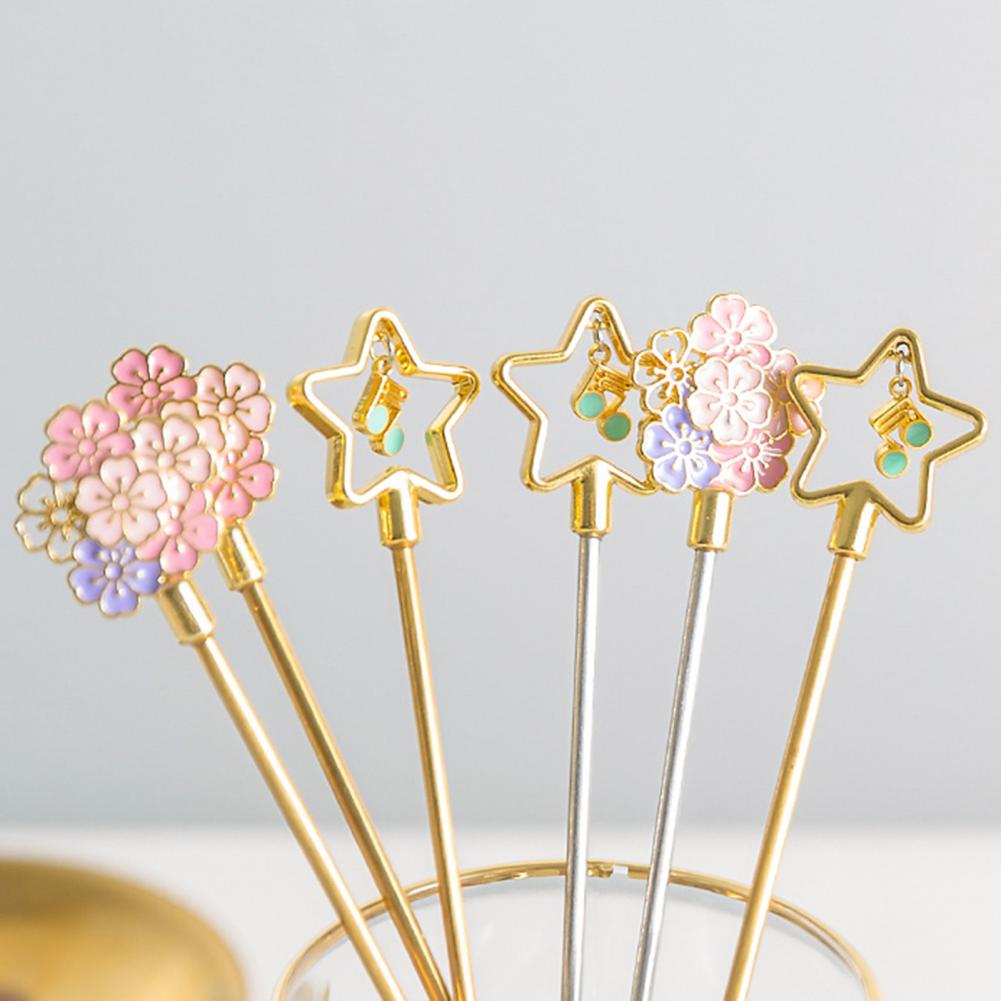 Cuillère à Dessert en acier inoxydable, fourchette en forme de fleur de cerisier cuillère à Dessert fourchettes à fruits cuillère à remuer pour café vaisselle accessoire de cuisine 1 pièce