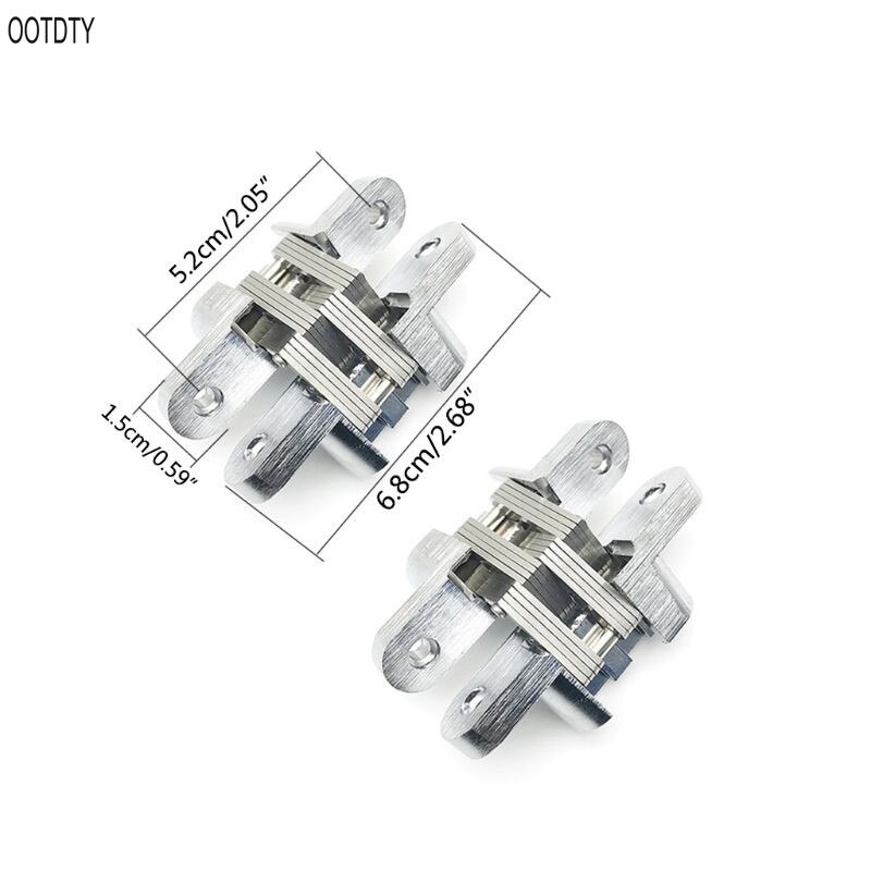 2PCS Stainless Steel Hidden Hinges Invisible Folding Door Hinge Home Hardware: 2