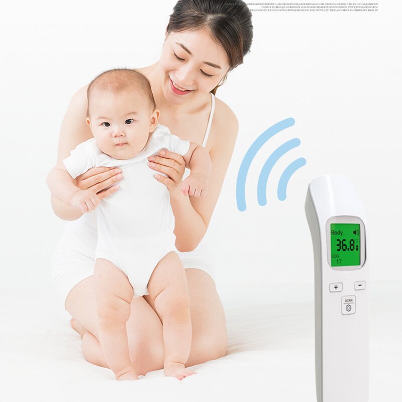 Handheld Infrared Forehead Thermometer LCD Display Electronic Digital Thermometer Tri-color Backlight Thermometer