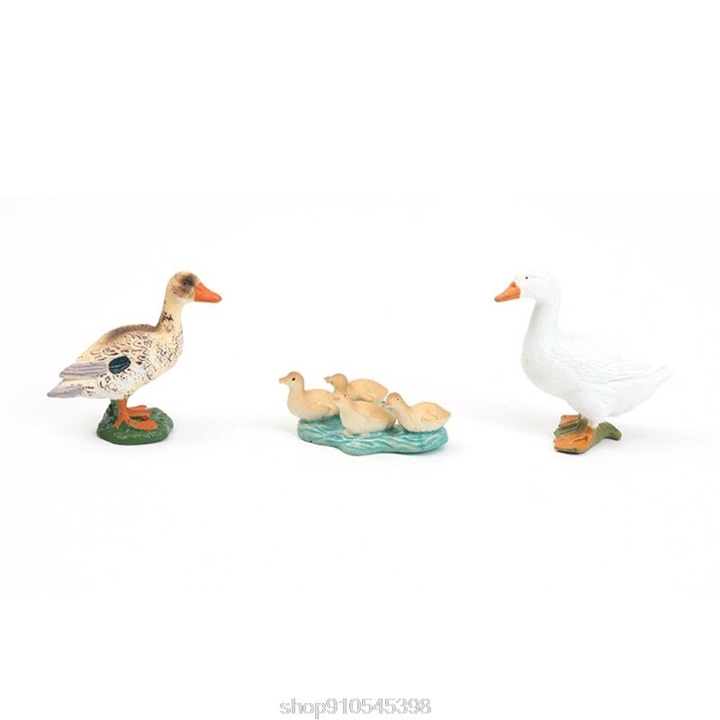 Parent-child Family Animal Model Toys Set Realistic Dog Duck Children Educational Prop Scene Decoration O29 20: Type B