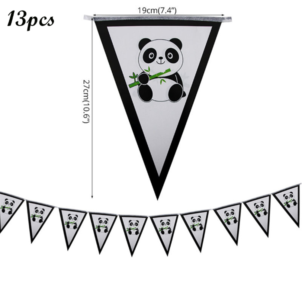 Cute Cartoon Panda Theme Tableware Birthday Party Disposable Plate Napkin Flags Cartoon Kids Favors Baby Shower Party Supplies: flags