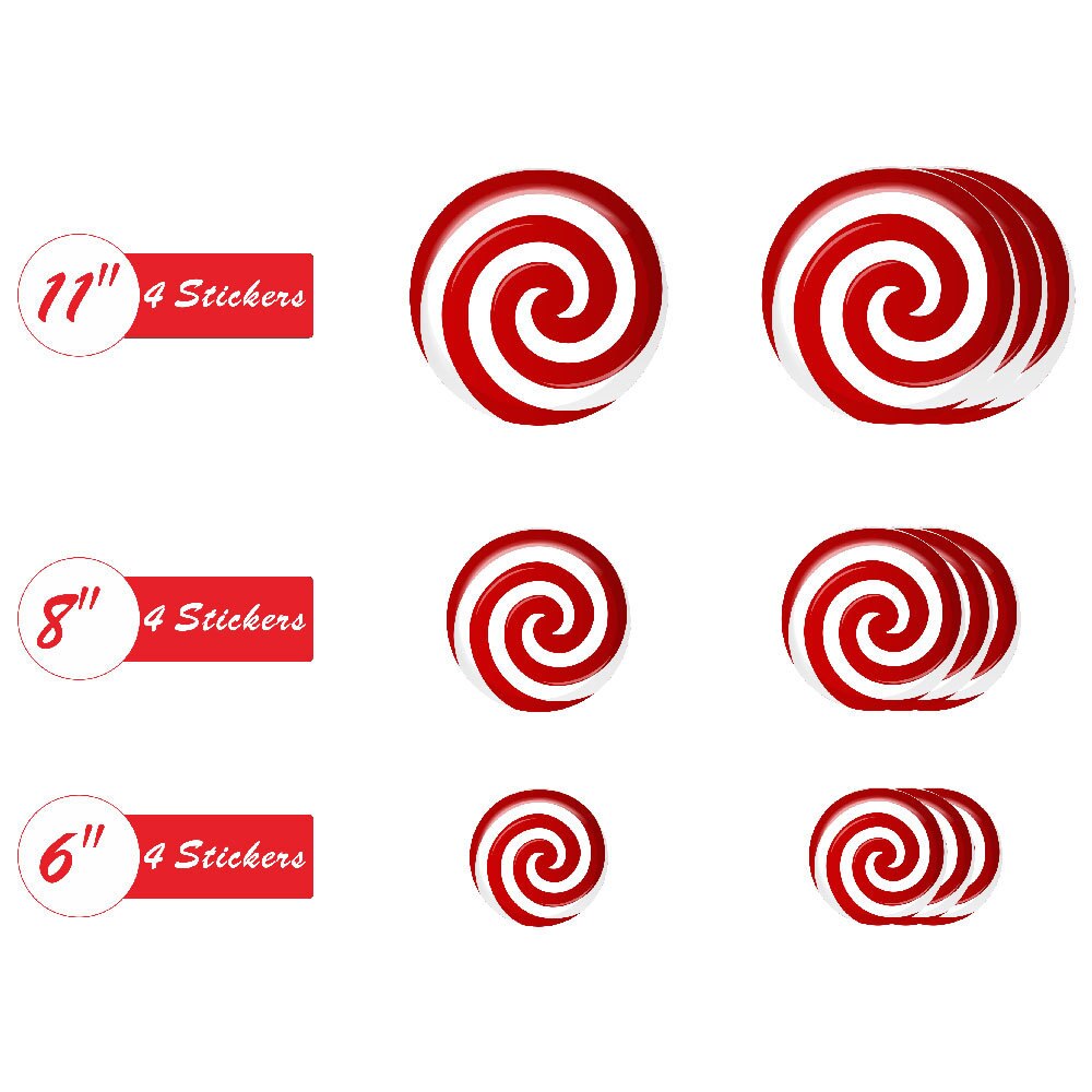 12 Pieces Wall Stickers, Candy PVC Stickers Christmas Floor Decals Wall Posters for Home Office, Red Year: C