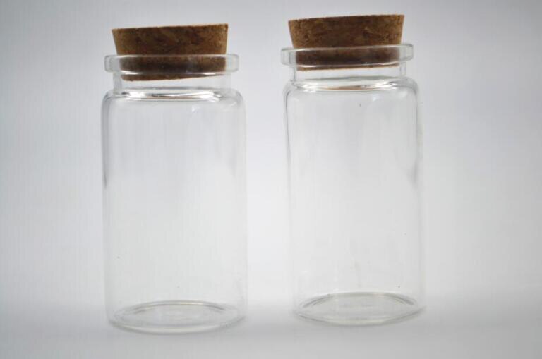 12 stuks 37*70mm 50 ml glazen driftflessen met kurk diy heldere transparante glazen potten containers flesjes hanger