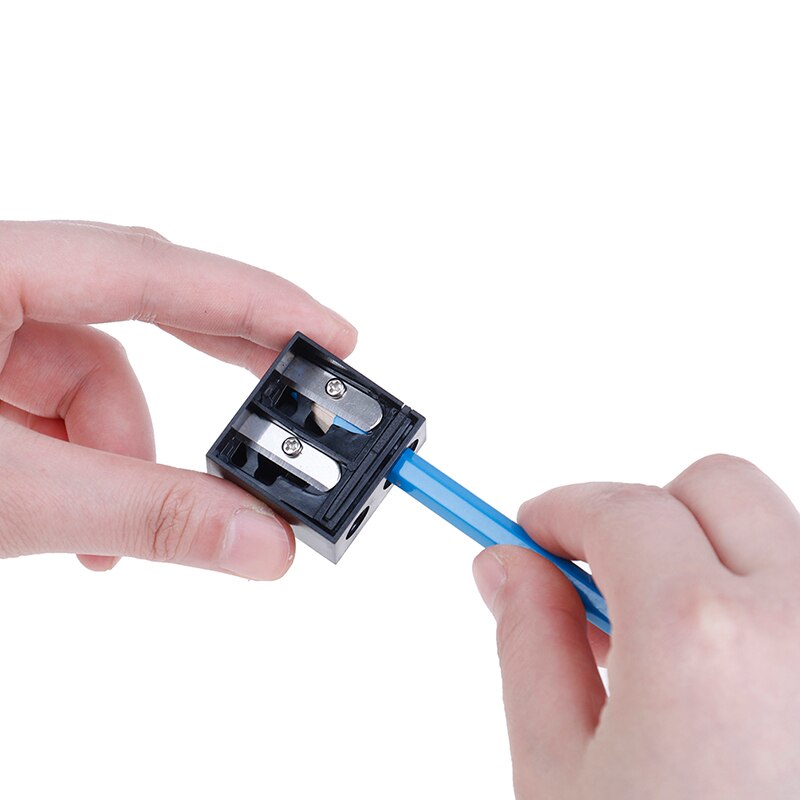 Sacapuntas de doble agujero para maquillaje, sacapuntas multifuncional para útiles escolares y de oficina, 1 unidad