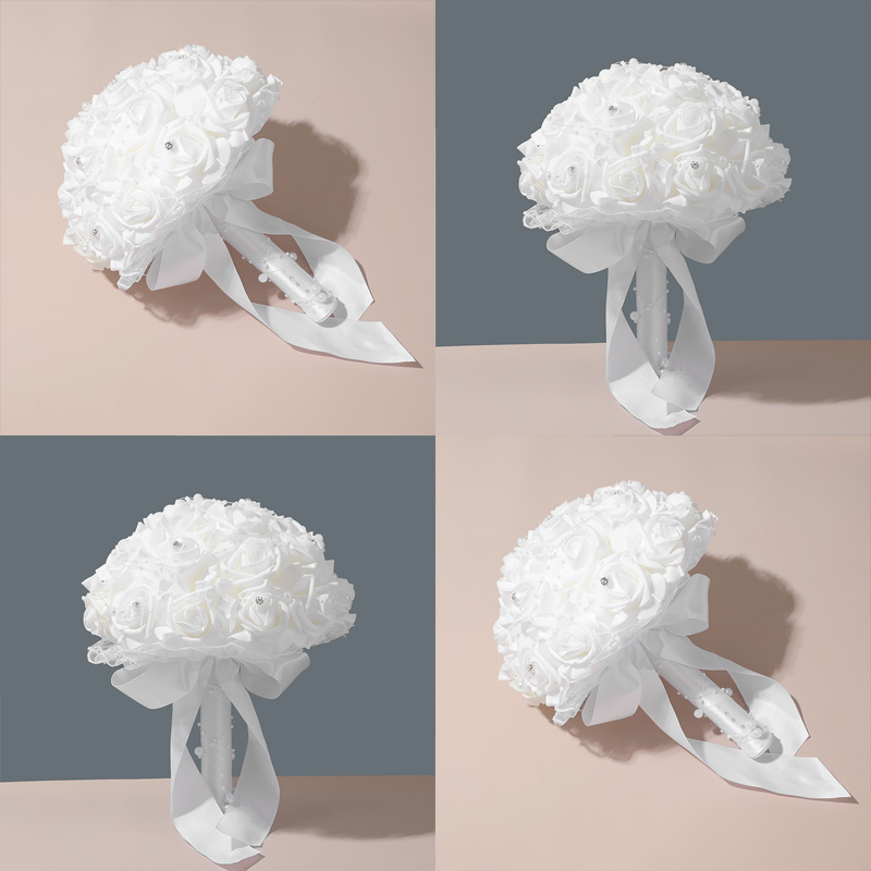 Elegante Rose mit Blumen, Braut, Hochzeit, Brautjungfer, Hochzeitsstrauß, handgefertigte Hochzeit, Kirchendekoration